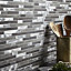 Naplo Grey Matt Mosaic Aluminium Mosaic tile, (L)304mm (W)300mm