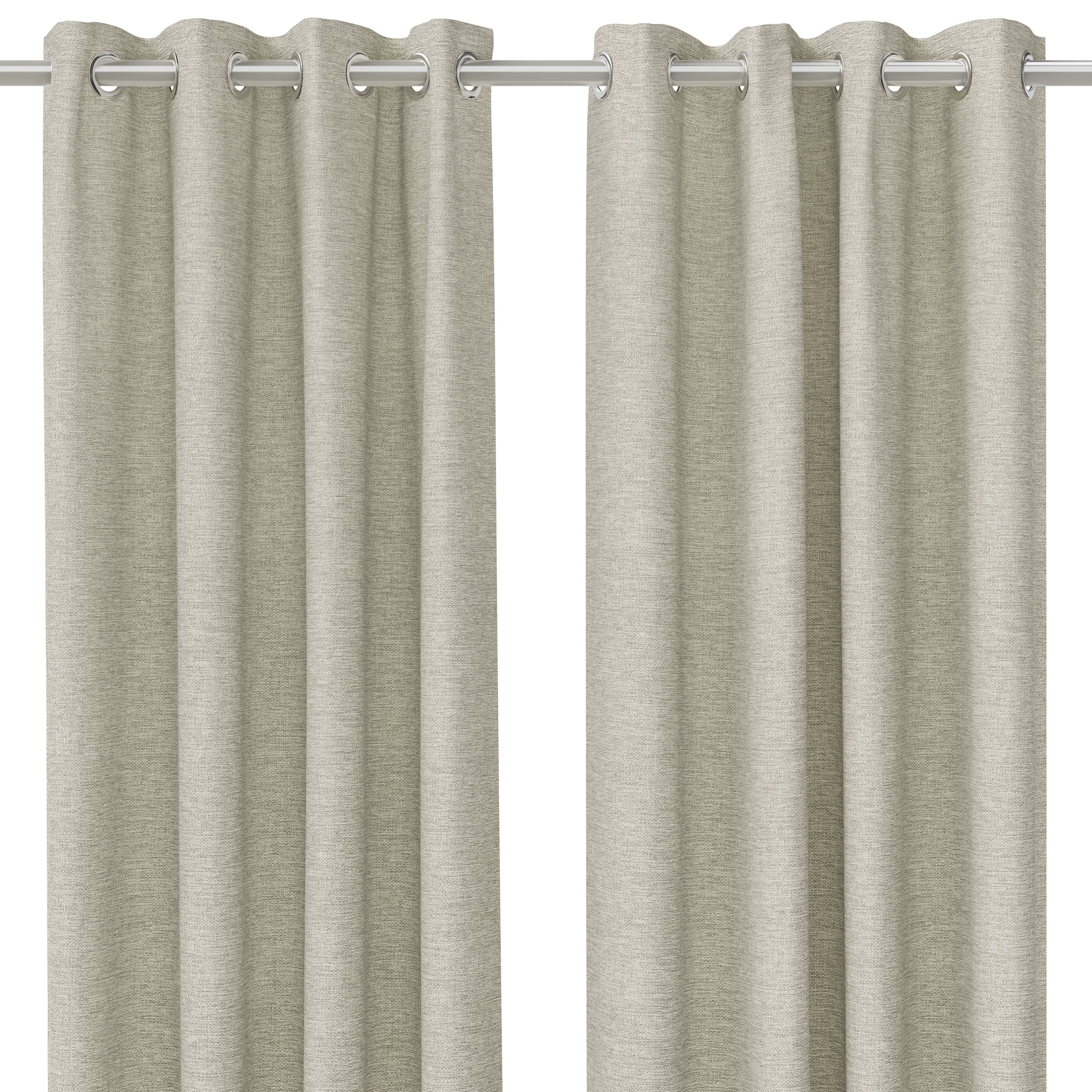 Napour Beige Plain Lined Eyelet Curtain (W)117cm (L)137cm, Pair | DIY ...