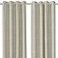 Napour Beige Plain Lined Eyelet Curtain (W)167cm (L)228cm, Pair