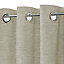 Napour Beige Plain Lined Eyelet Curtain (W)167cm (L)228cm, Pair
