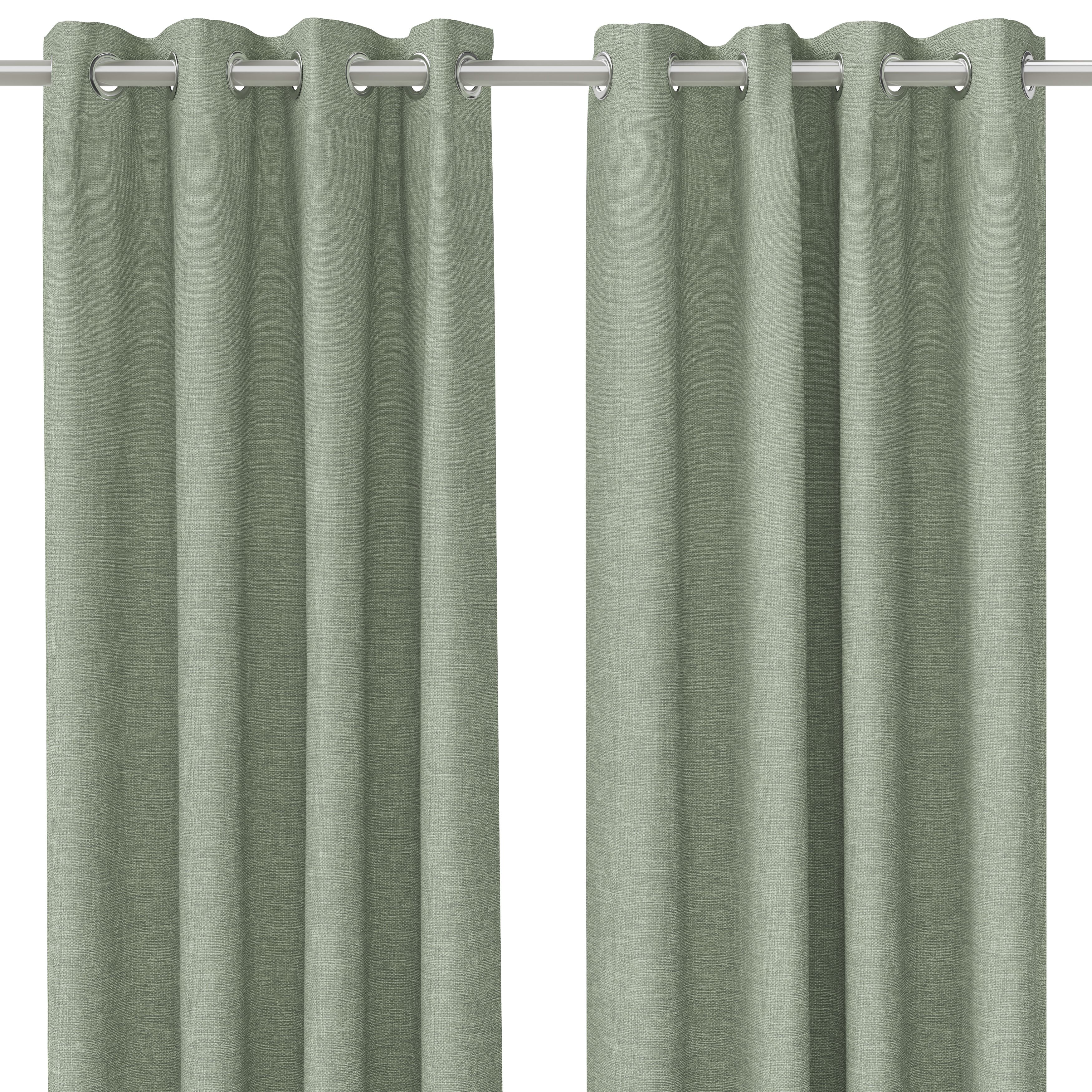 Napour Light green Plain Lined Eyelet Curtain (W)117cm (L)137cm, Pair