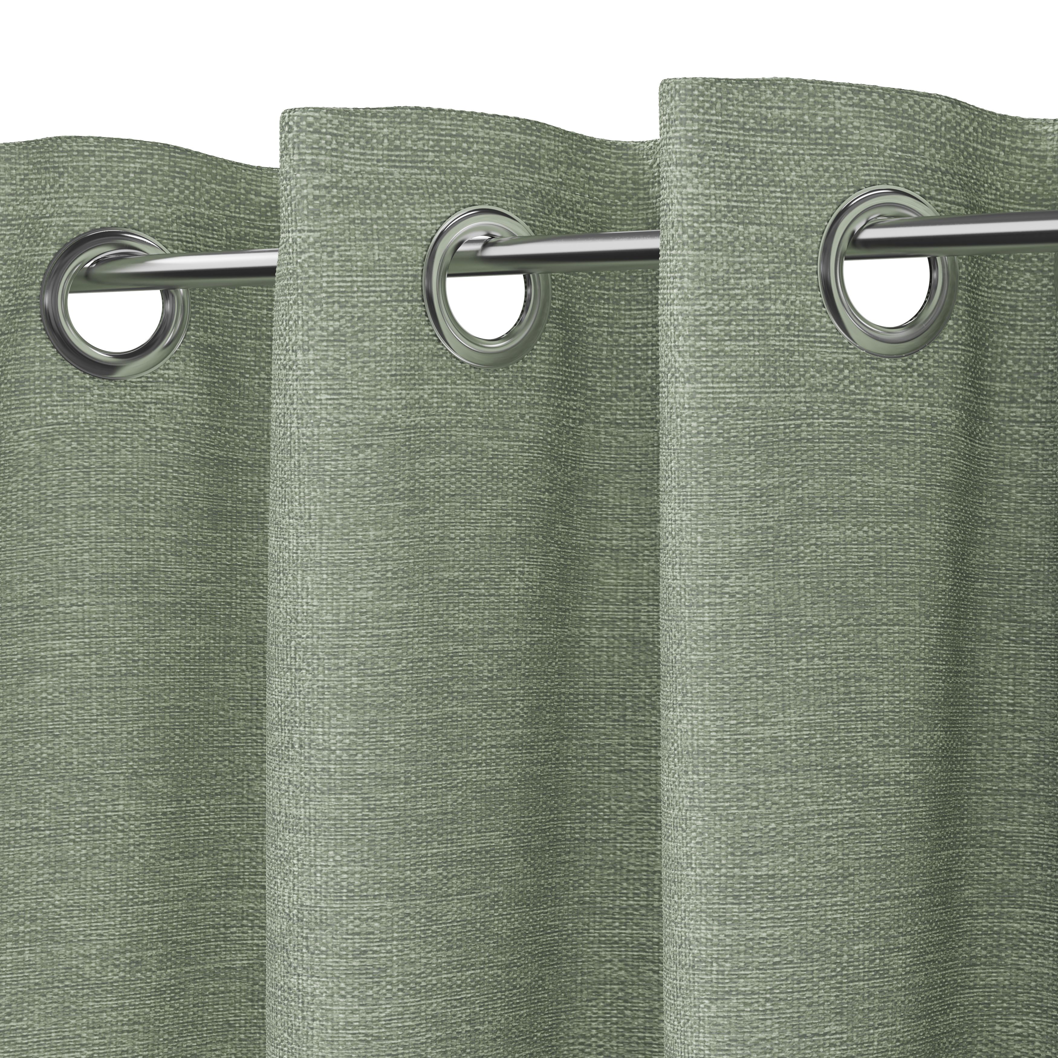 Napour Light green Plain Lined Eyelet Curtain (W)228cm (L)228cm, Pair