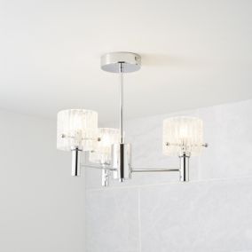 Narvin Chrome effect 3 Lamp Ceiling light