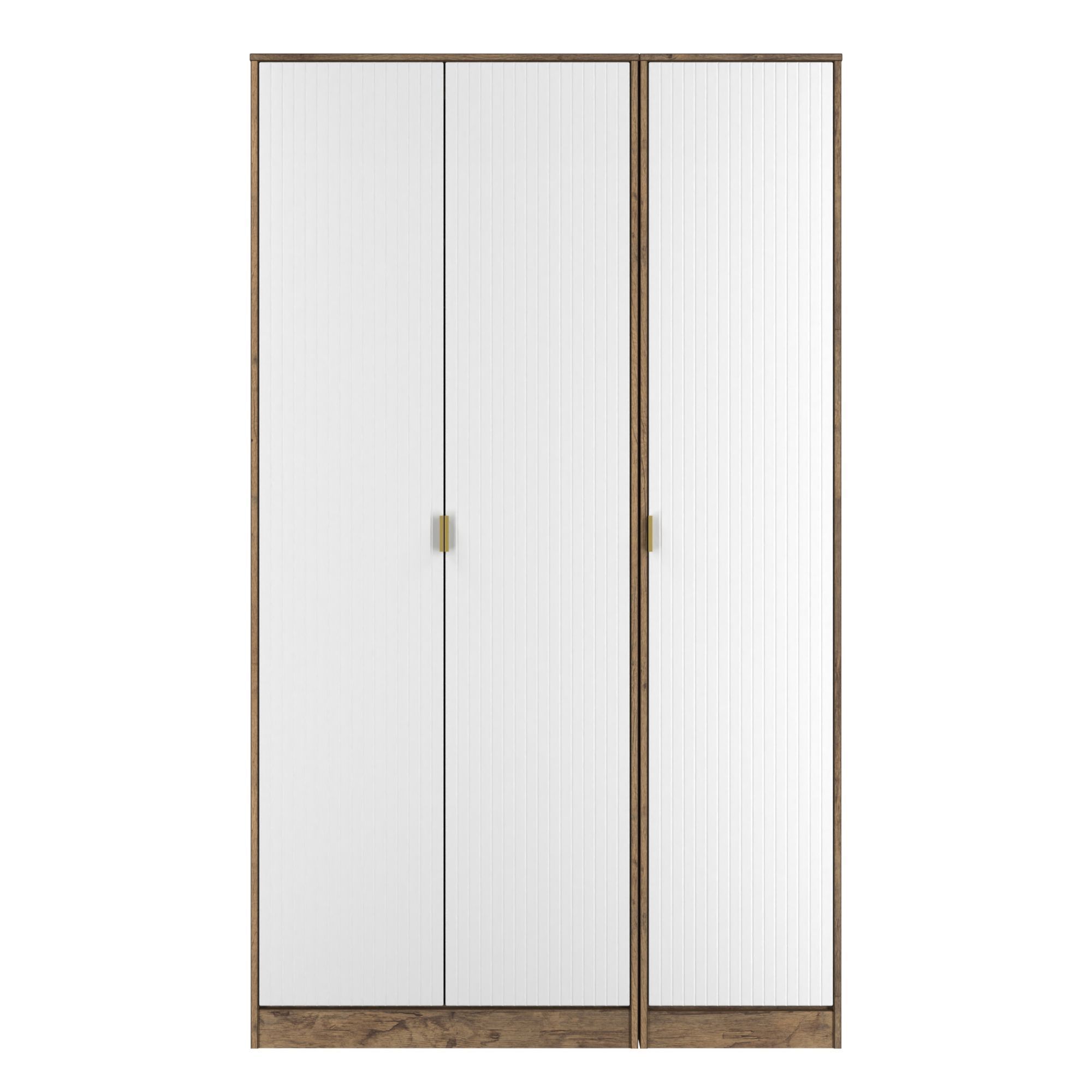 Nashville Ready assembled Contemporary White & oak Tall Triple Wardrobe (H)1960mm (W)1108mm (D)530mm