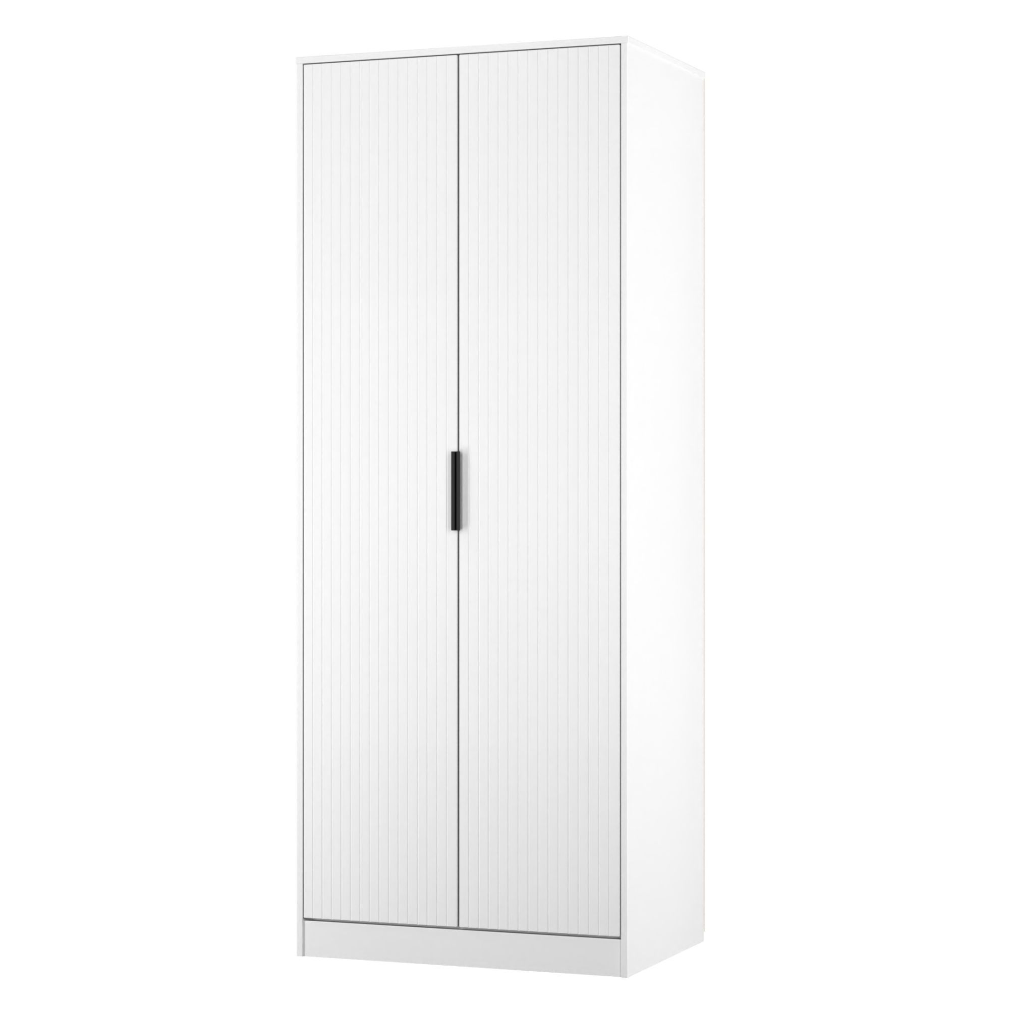 Nashville Ready assembled Contemporary White Tall Double Wardrobe (H)1960mm (W)740mm (D)520mm