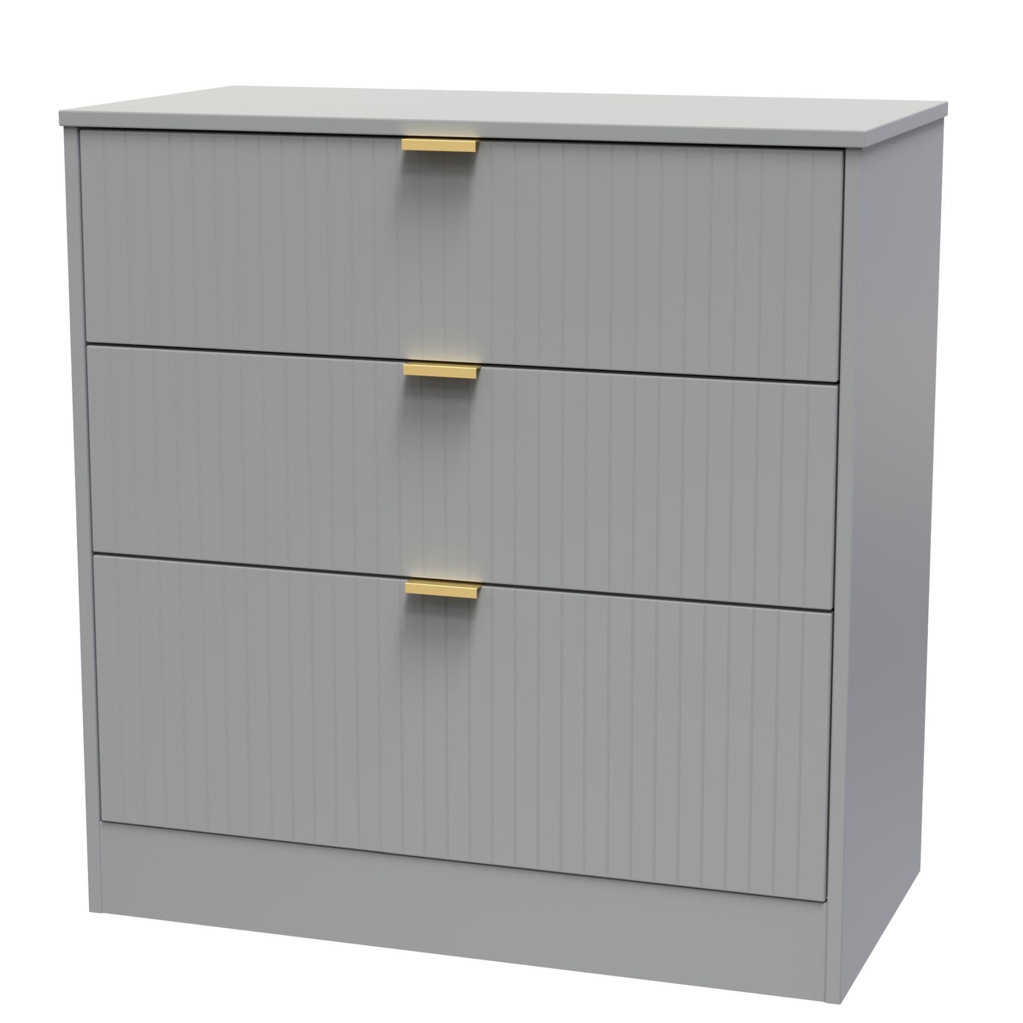 Nashville Ready assembled Grey 3 Drawer Chest (H)791mm (W)766mm (D)395mm