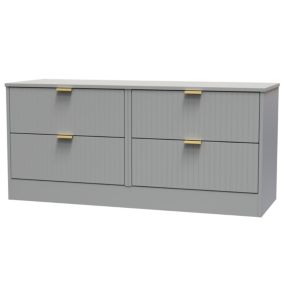 Nashville Ready assembled Grey 4 Drawer Bed box (H)521mm (W)1146mm (D)395mm