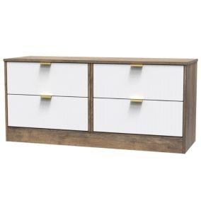 Nashville Ready assembled White & oak 4 Drawer Bed box (H)521mm (W)1146mm (D)395mm