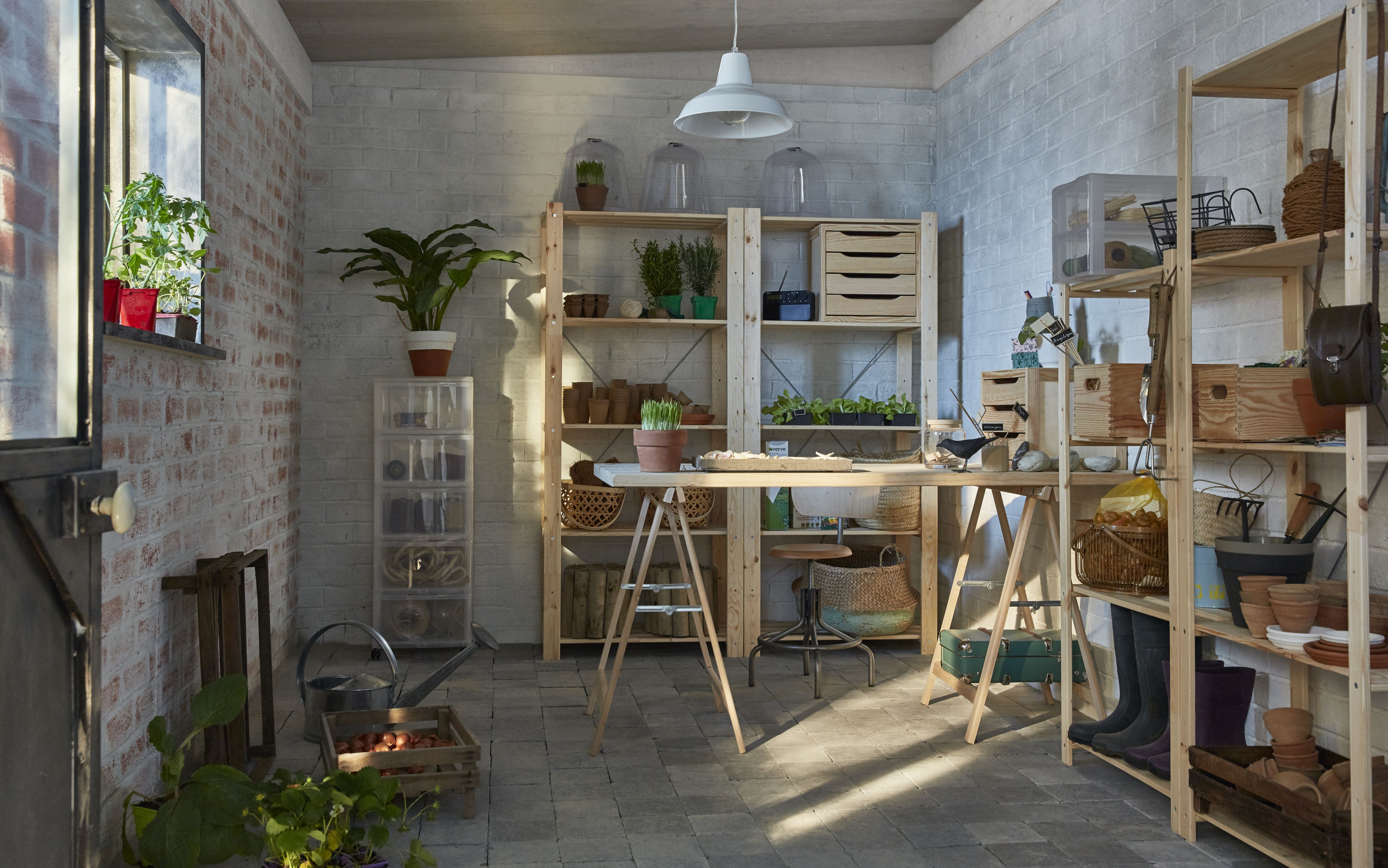 Natural 4 shelf Wood Shelving unit (H)1300mm (W)650mm