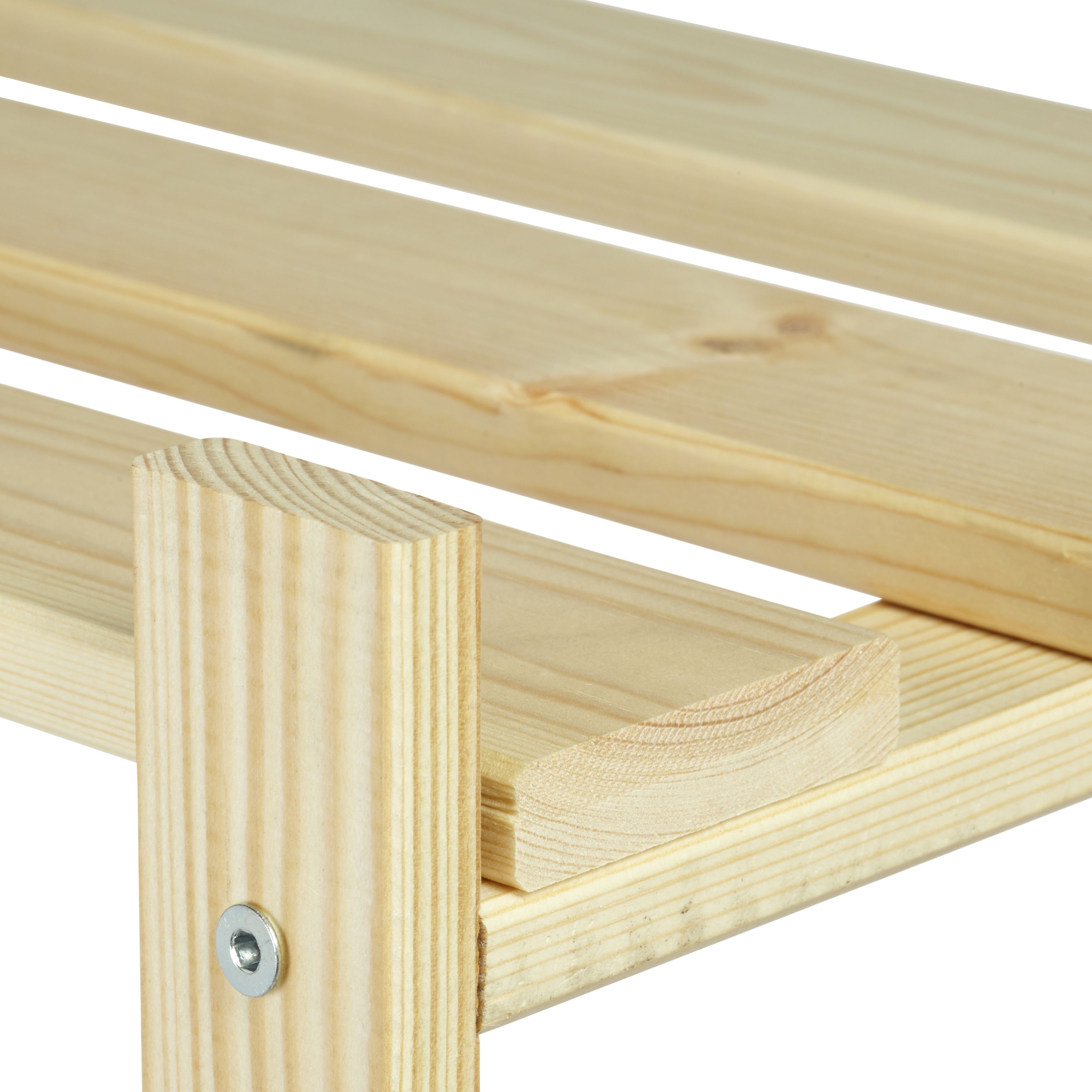 Natural 4 shelf Wood Shelving unit (H)1300mm (W)650mm