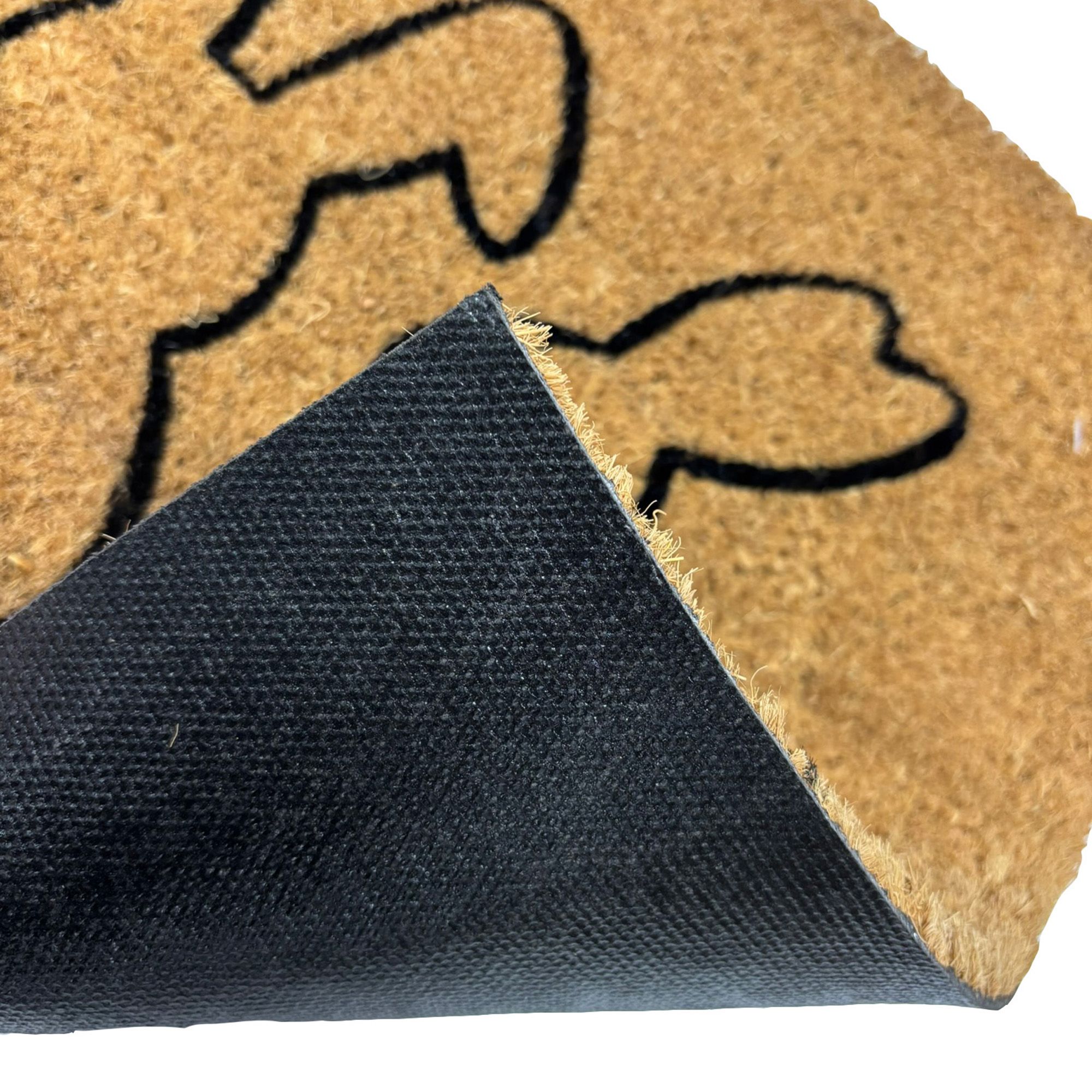 Natural & Black Bunnies Rectangular Door mat, 57cm x 40cm