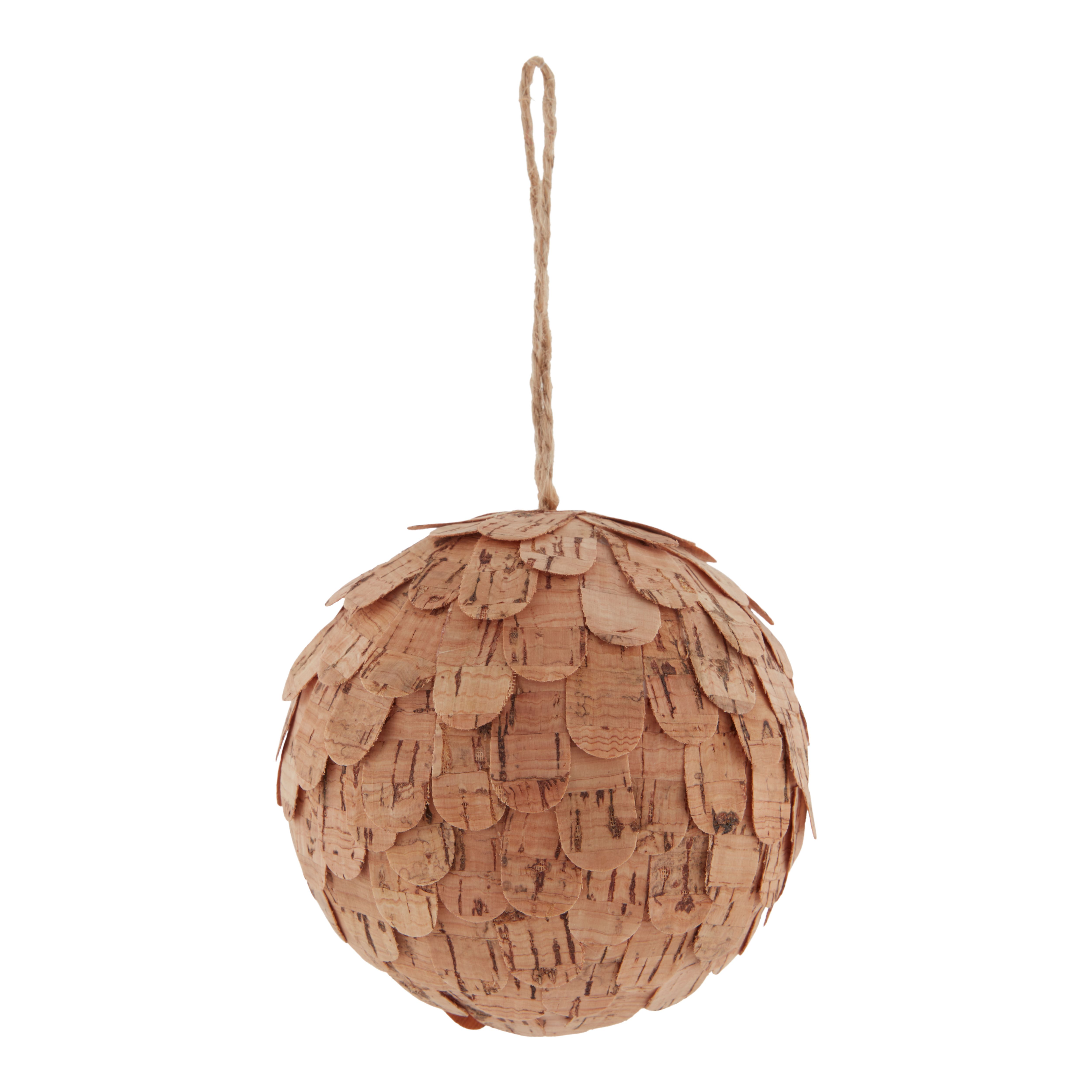 Natural Cork Round Bauble (D) 95mm