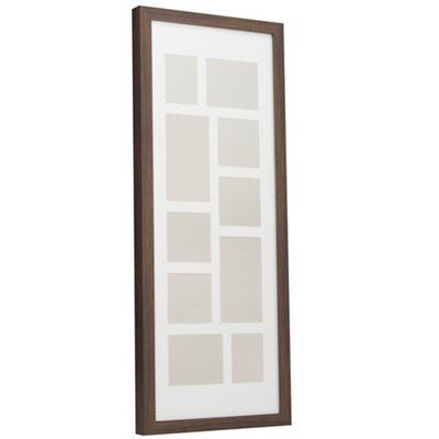 Natural Dark wood effect Multi aperture Multi Picture frame (H)84cm x (W)34cm