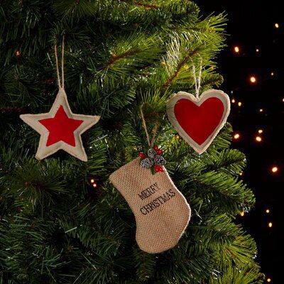 Natural Fabric Hessian merry christmas mini stocking Decoration