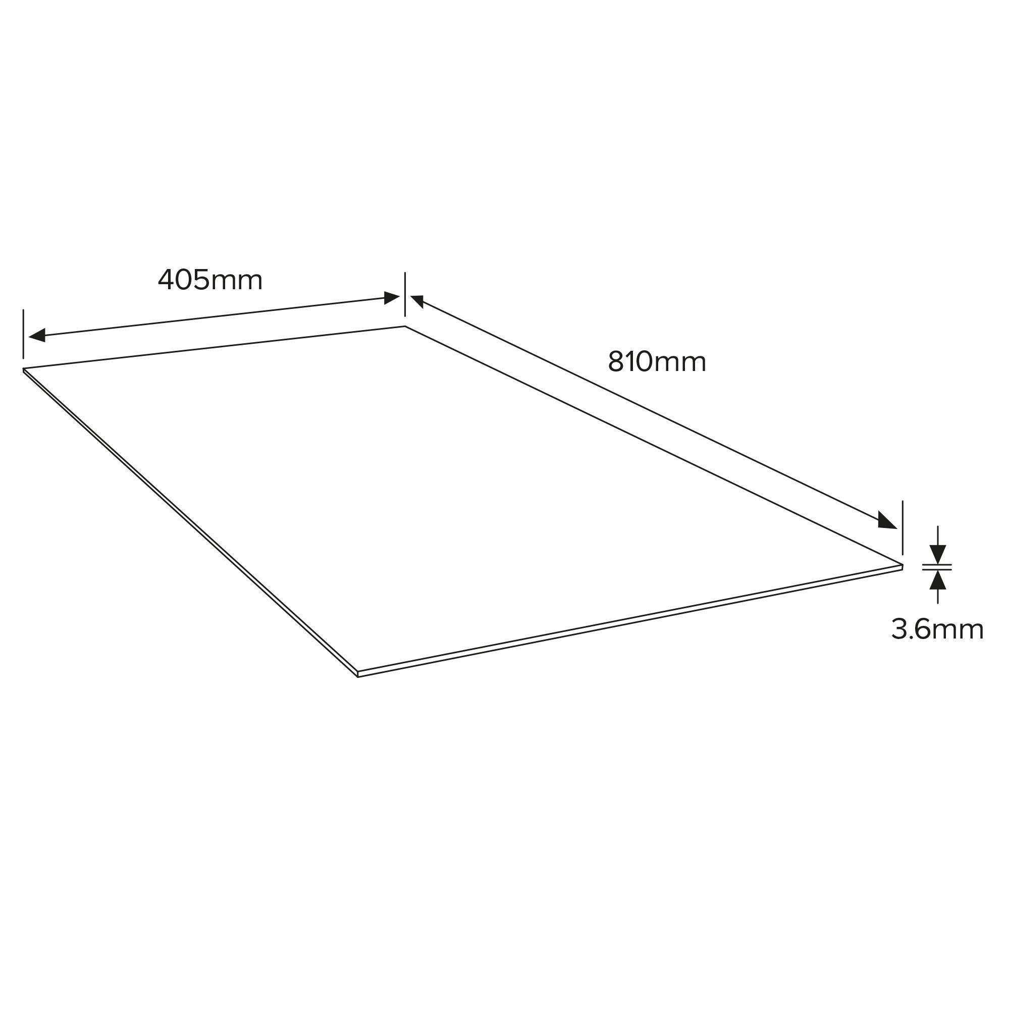 Natural Hardwood Plywood (L)810mm (W)405mm (T)3.6mm