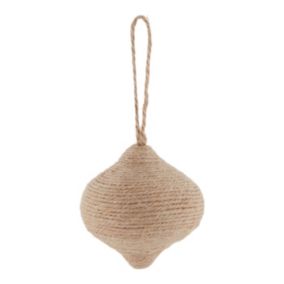 Natural Hessian effect Jute Round Hanging decoration (D) 80mm