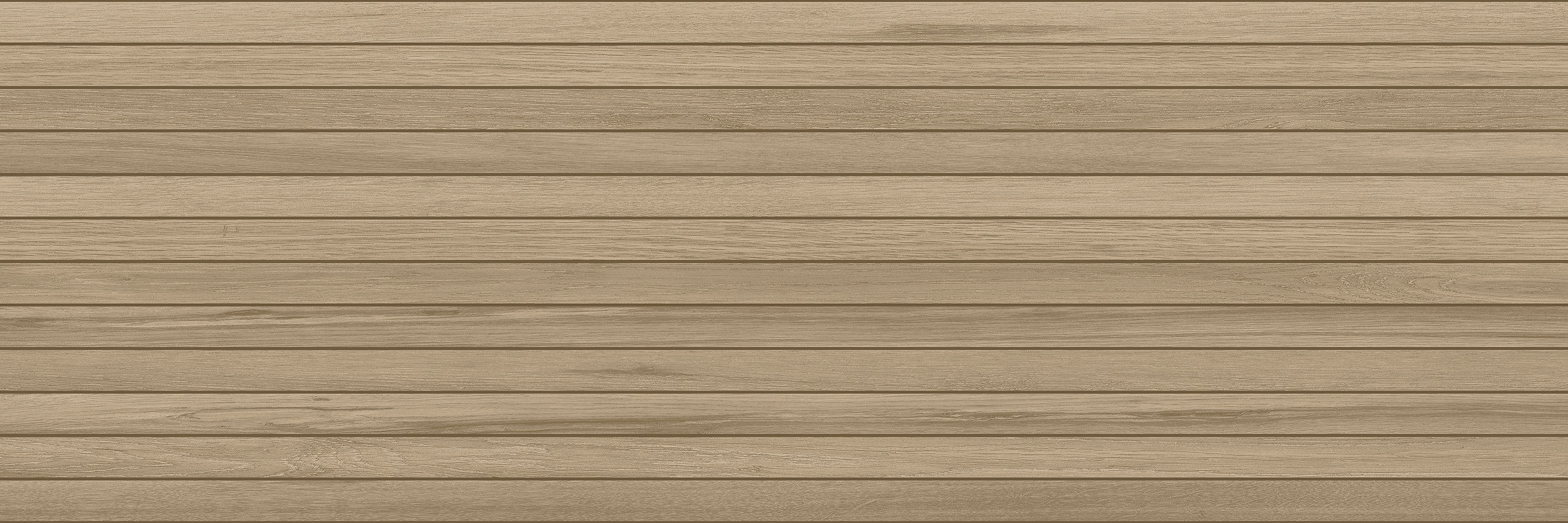 Natural Matt Ribbed Wood effect Textured Ceramic Indoor Wall Tile, Pack of 5, (L)900mm (W)300mm