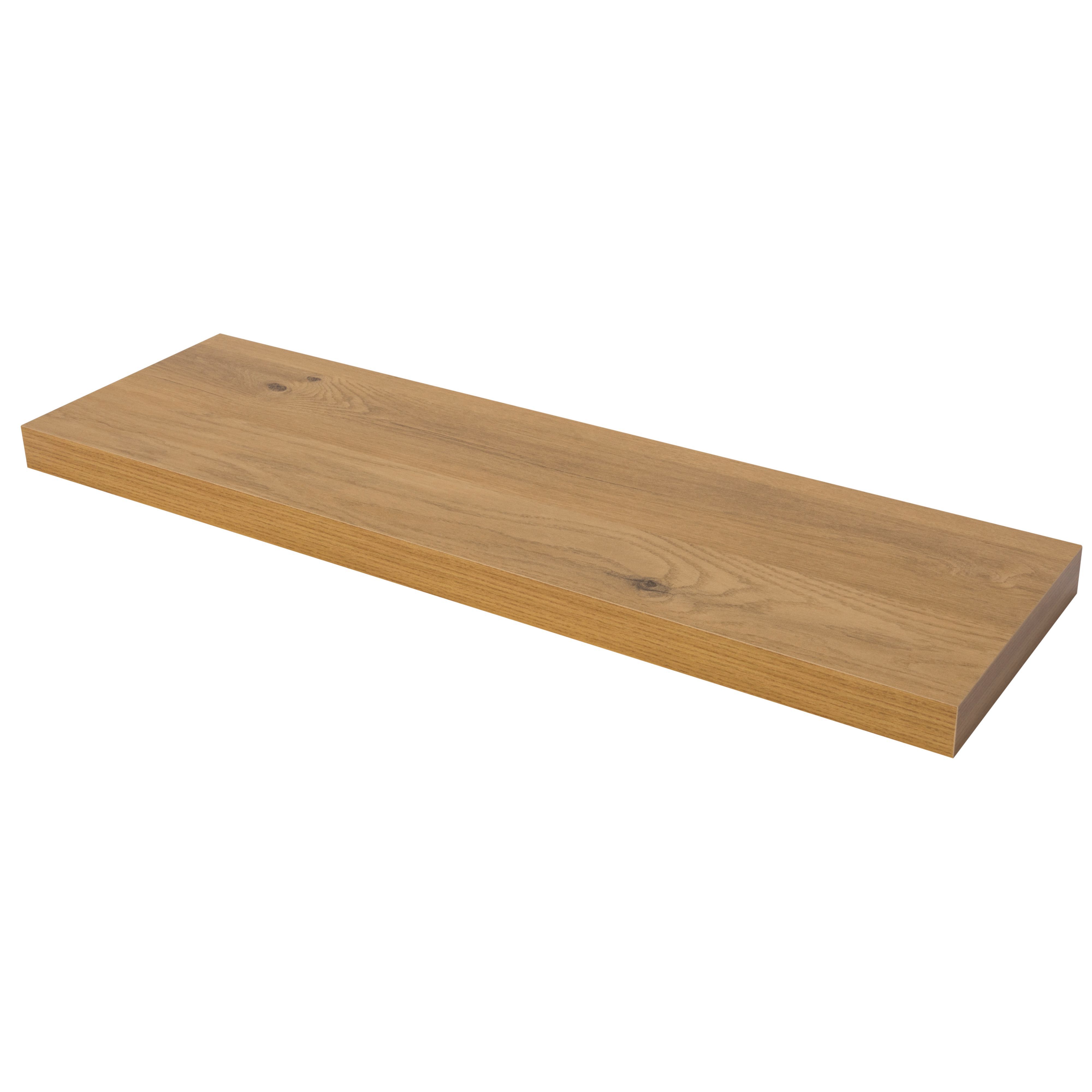 Natural Oak effect Floating Shelf (L 