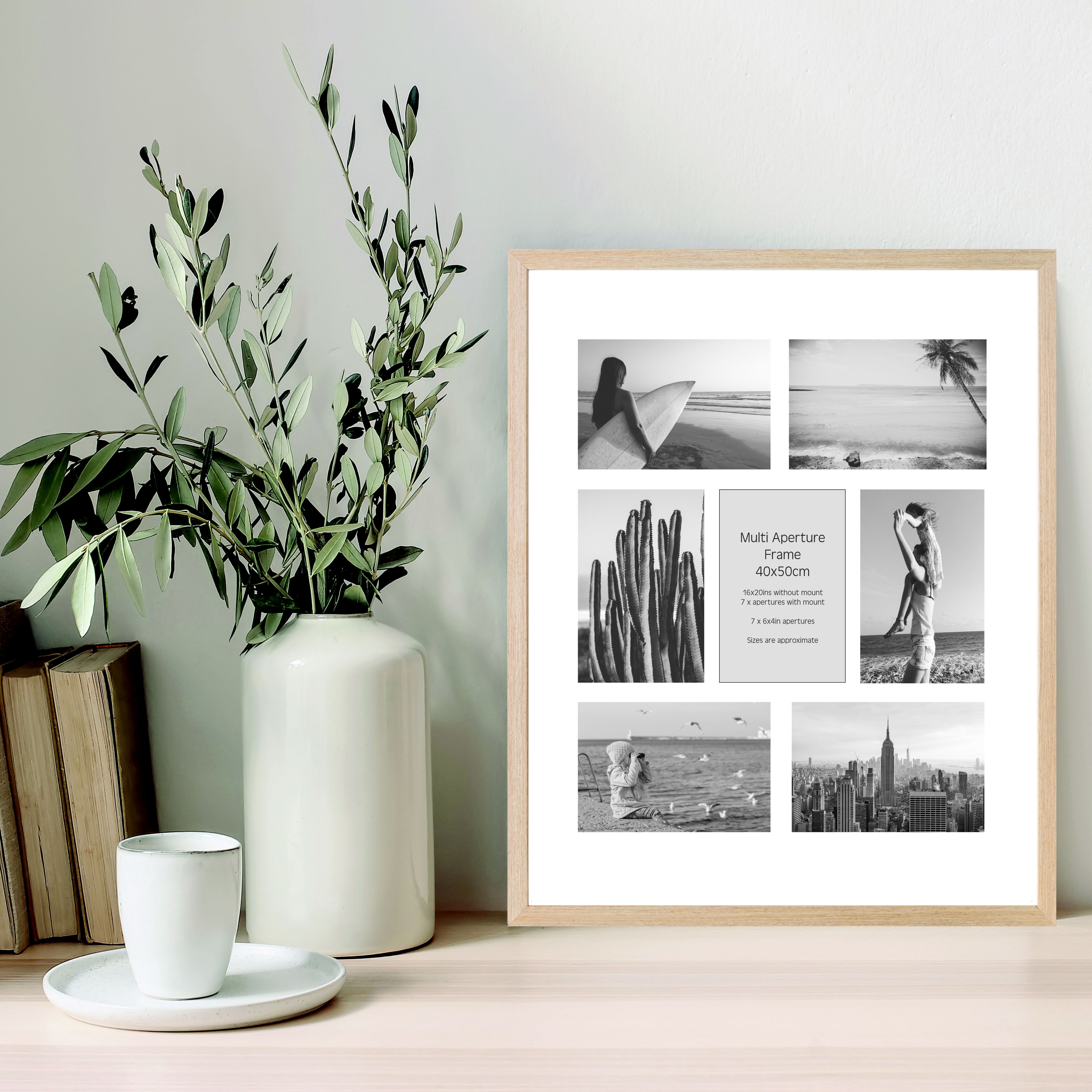 Natural Oak effect Multi Picture frame (H)53cm x (W)43cm