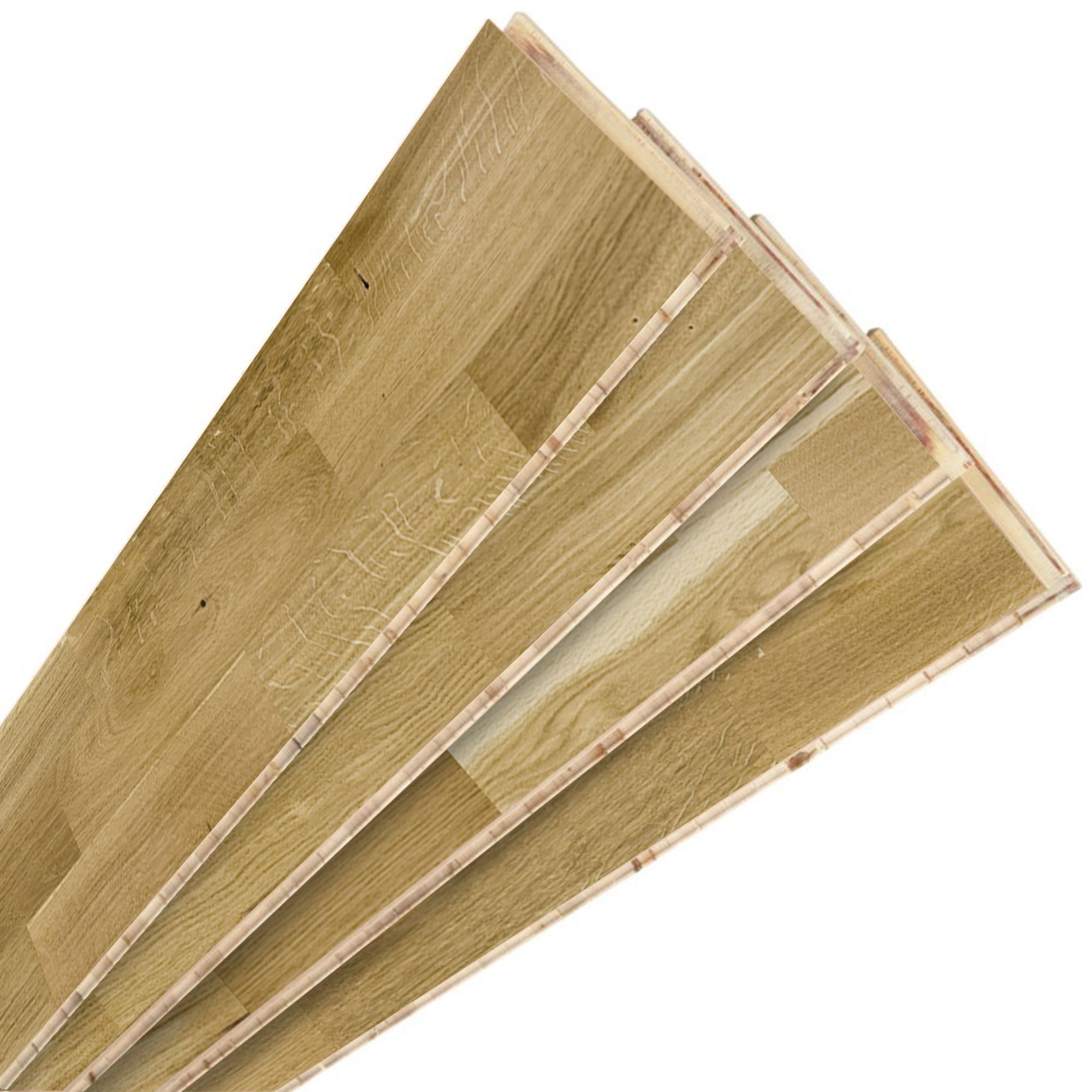 B Q White Oak Effect Real Wood Top Layer Flooring 2 03m Pack Diy At B Q