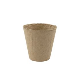 Natural Paper pulp Circular Plant pot (Dia)6cm, Pack of 48