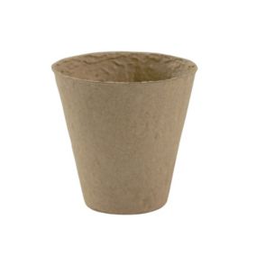 Natural Paper pulp Circular Plant pot (Dia)8cm, Pack of 24