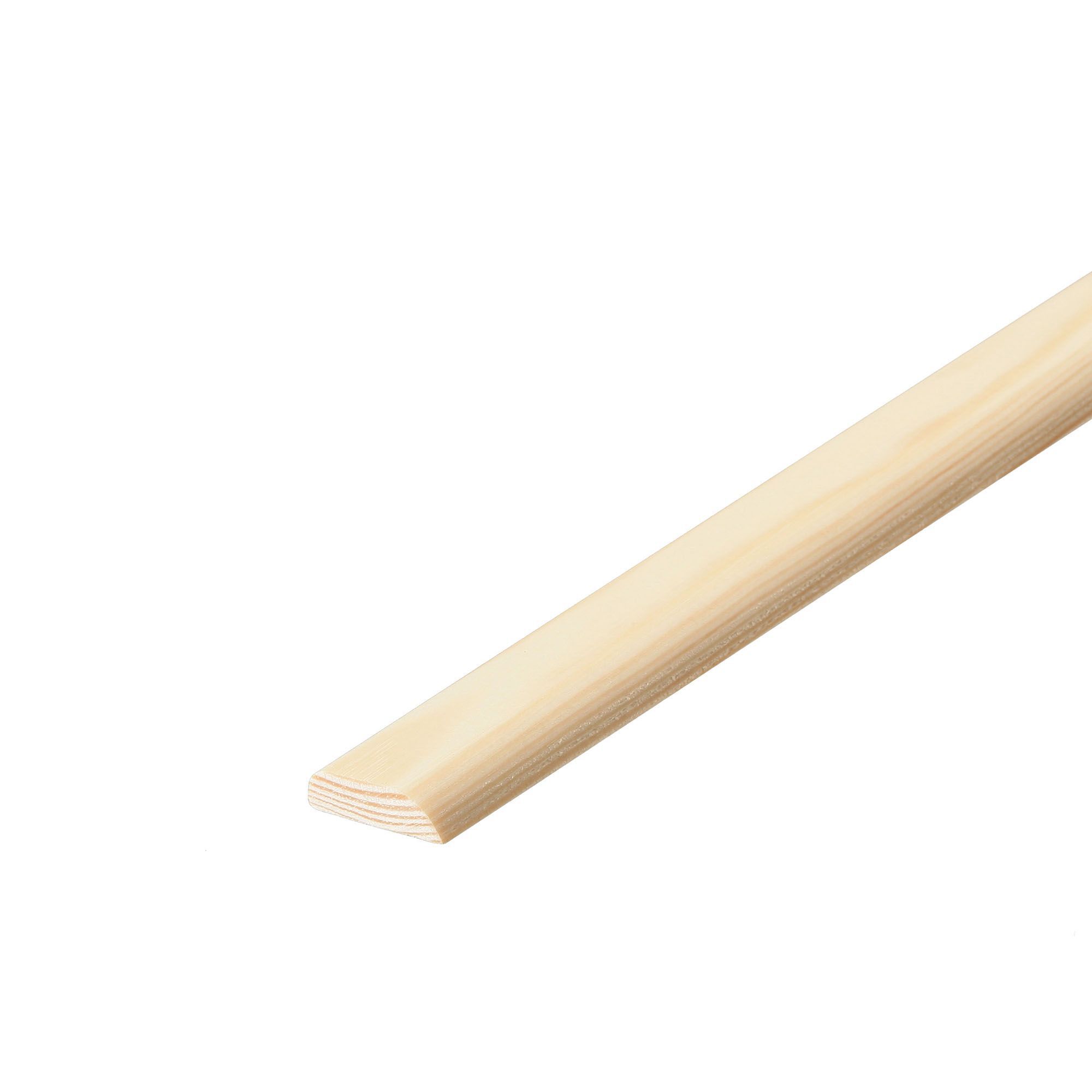 Natural Pine D-shape D-shaped Moulding (L)2400mm (W)30mm (T)6mm