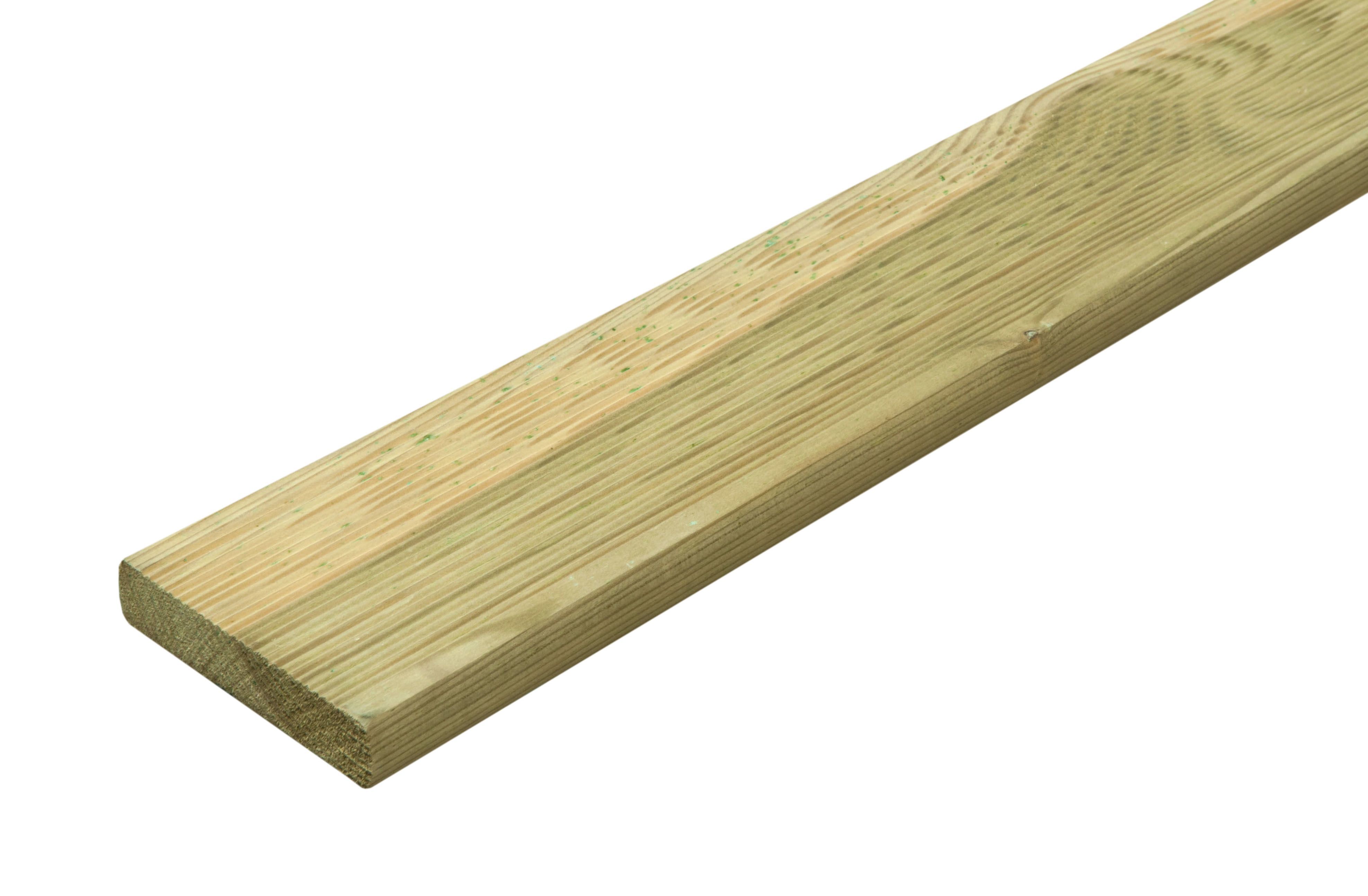 Natural Pine Deck board (L)2.4m (W)95mm (T)20mm