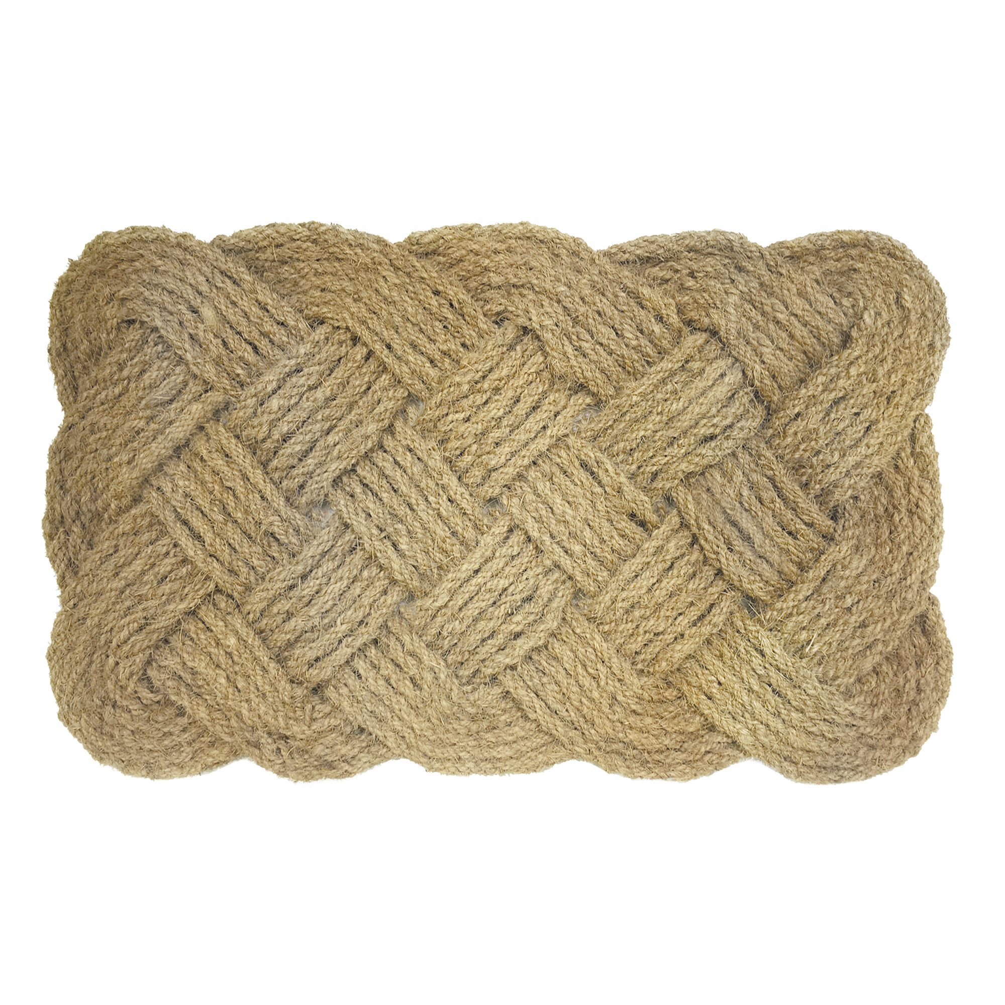 Natural Rugged Lovers knot Coir Reversible Heavy duty Door mat, 60cm x 40cm