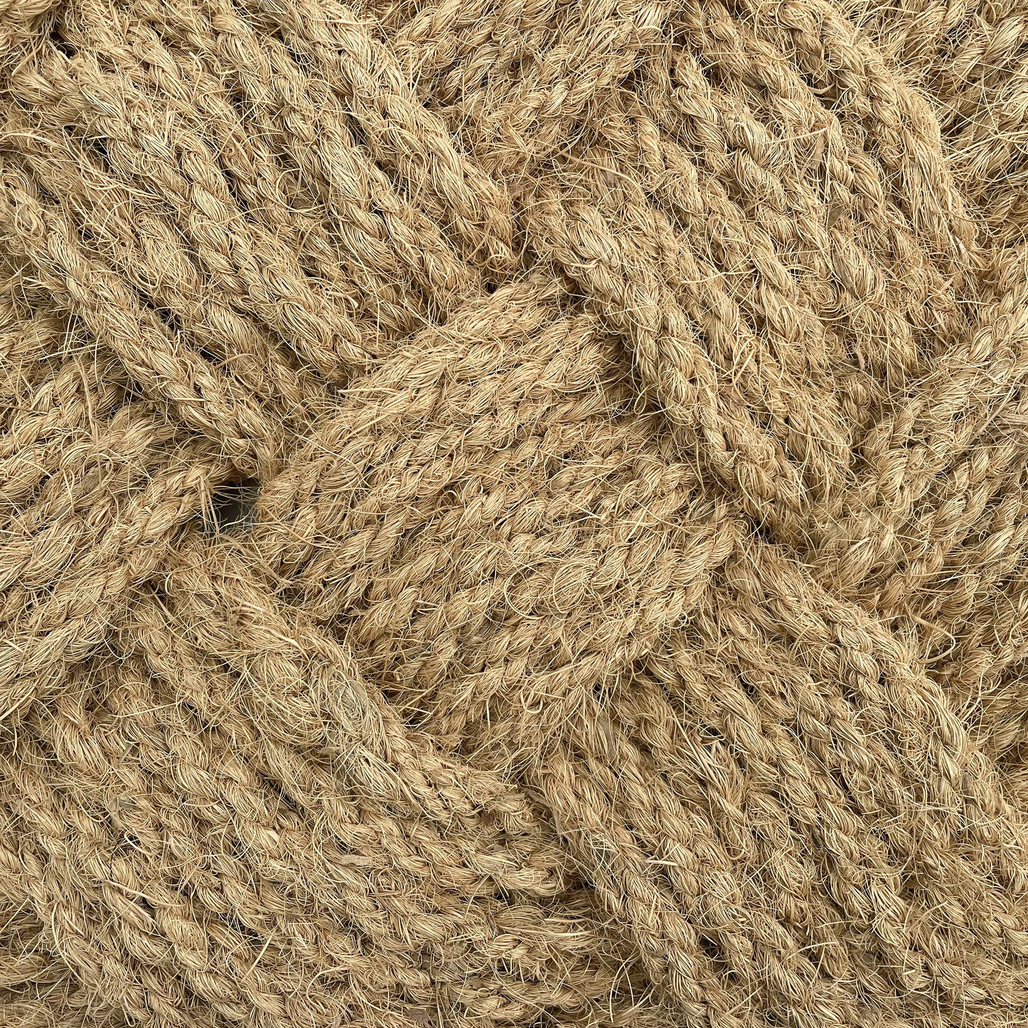 Natural Rugged Lovers knot Coir Reversible Heavy duty Door mat, 60cm x 40cm