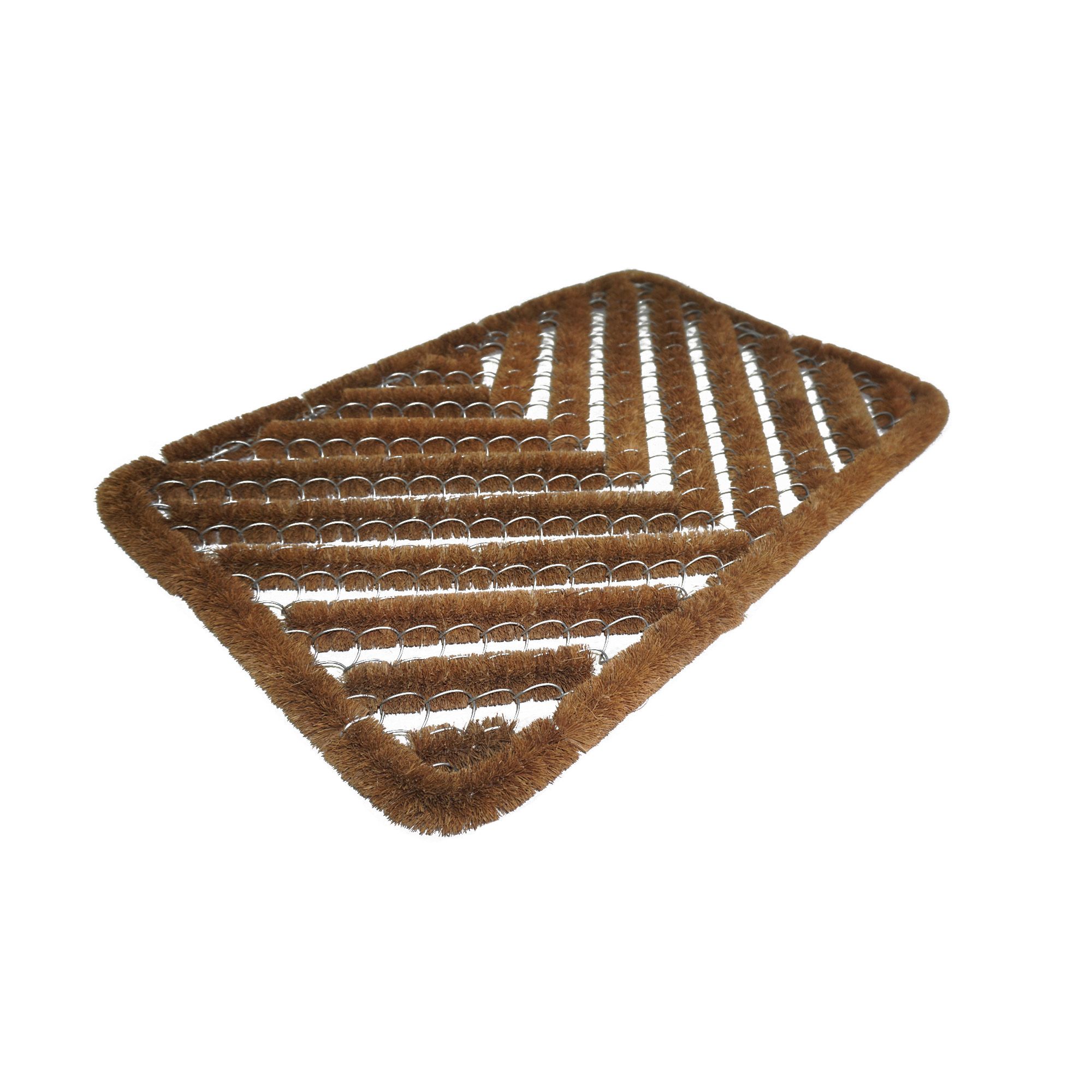 Natural Rugged Wire scraper Coir Reversible Heavy duty Door mat, 60cm x 40cm