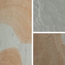 Natural Sandstone Grey blend Sandstone Paving slab (L)600mm (W)300mm