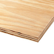 Natural Softwood Plywood Board (L)2.44m (W)1.22m (T)18mm