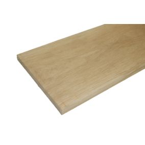 Natural Square edge Oak Furniture board, (L)0.9m (W)200mm-300mm (T)25mm