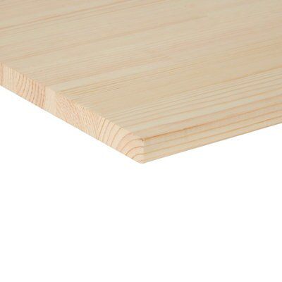 Natural Square Pine Furniture board, (L)2.4m (W)400mm (T)18mm