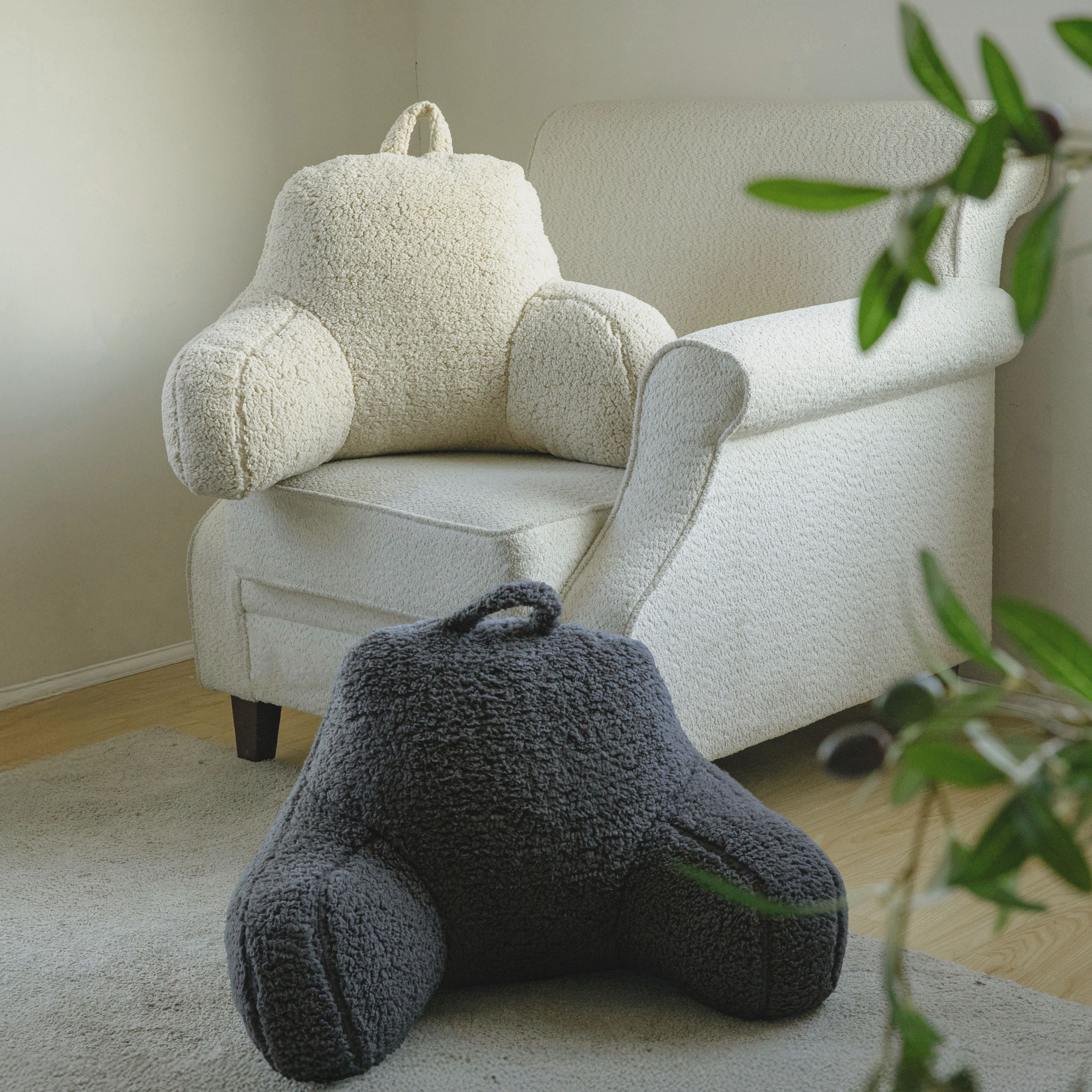 Natural Teddy Cuddle Indoor Cushion (L)75cm (W)42cm