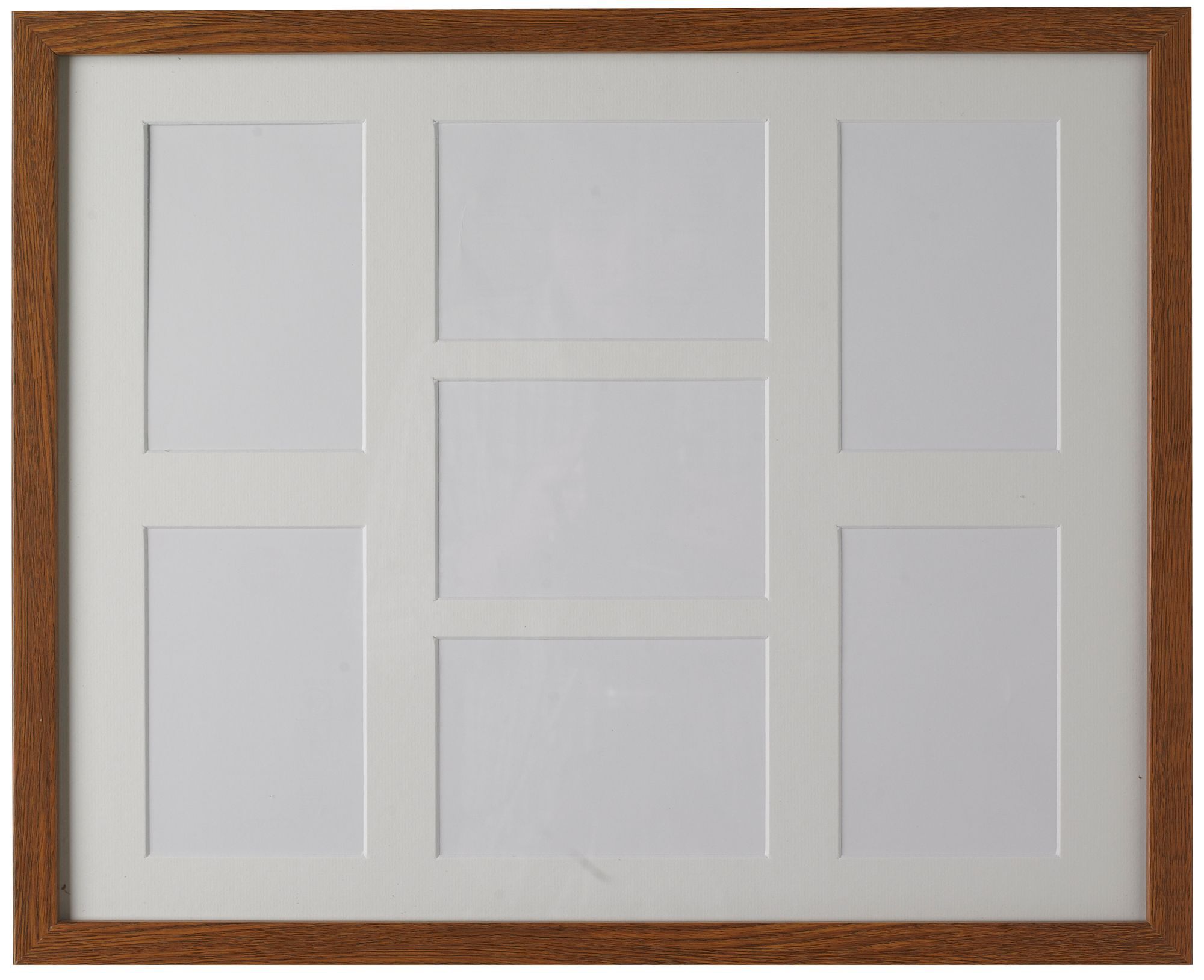 Natural Walnut effect Multi Picture frame (H)52.7cm x (W)42.7cm