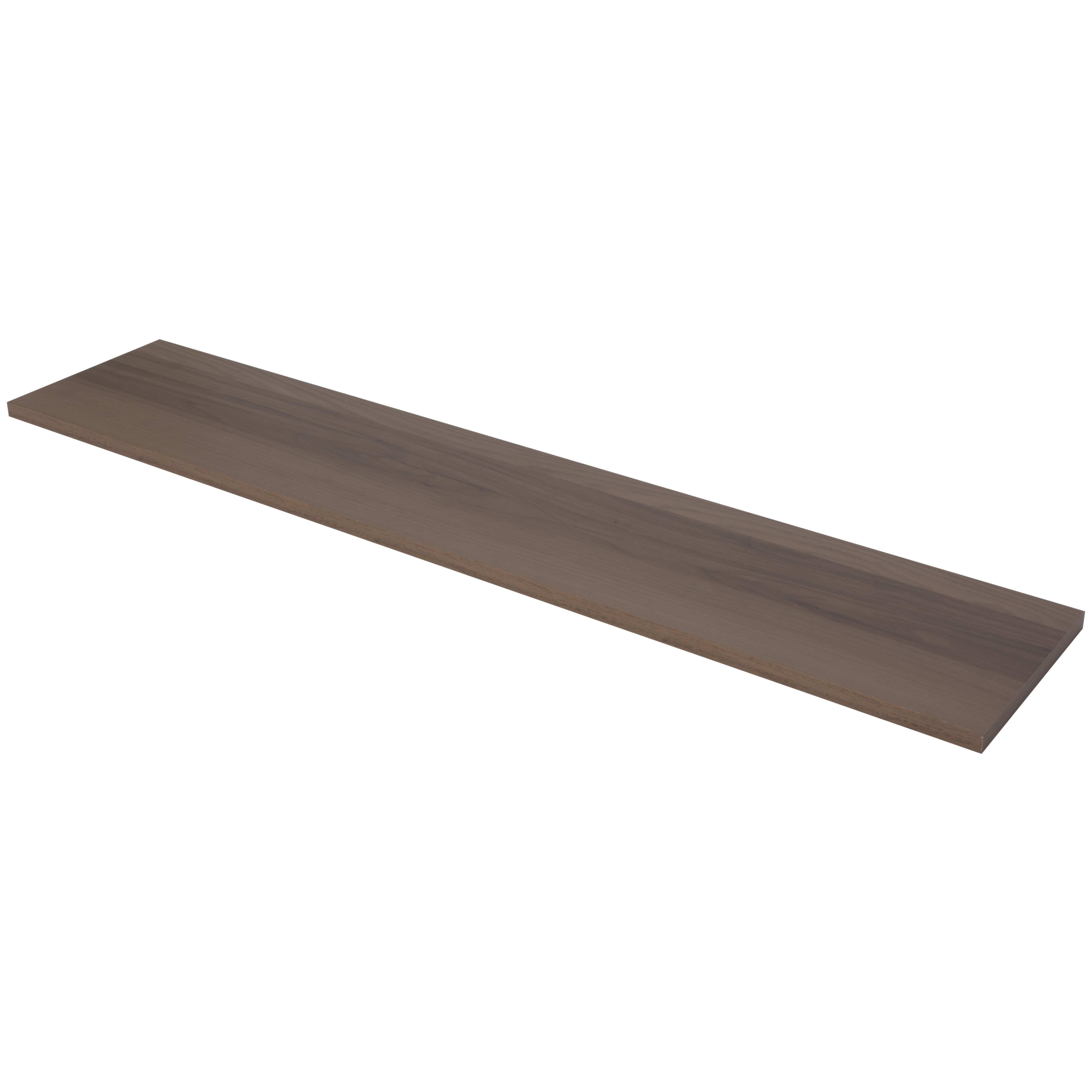 Natural Walnut effect Shelf board (L)1185mm (D)240mm DIY at B&Q