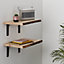 Natural Waney edge Oak Furniture board, (L)0.4m (W)250mm-300mm (T)25mm