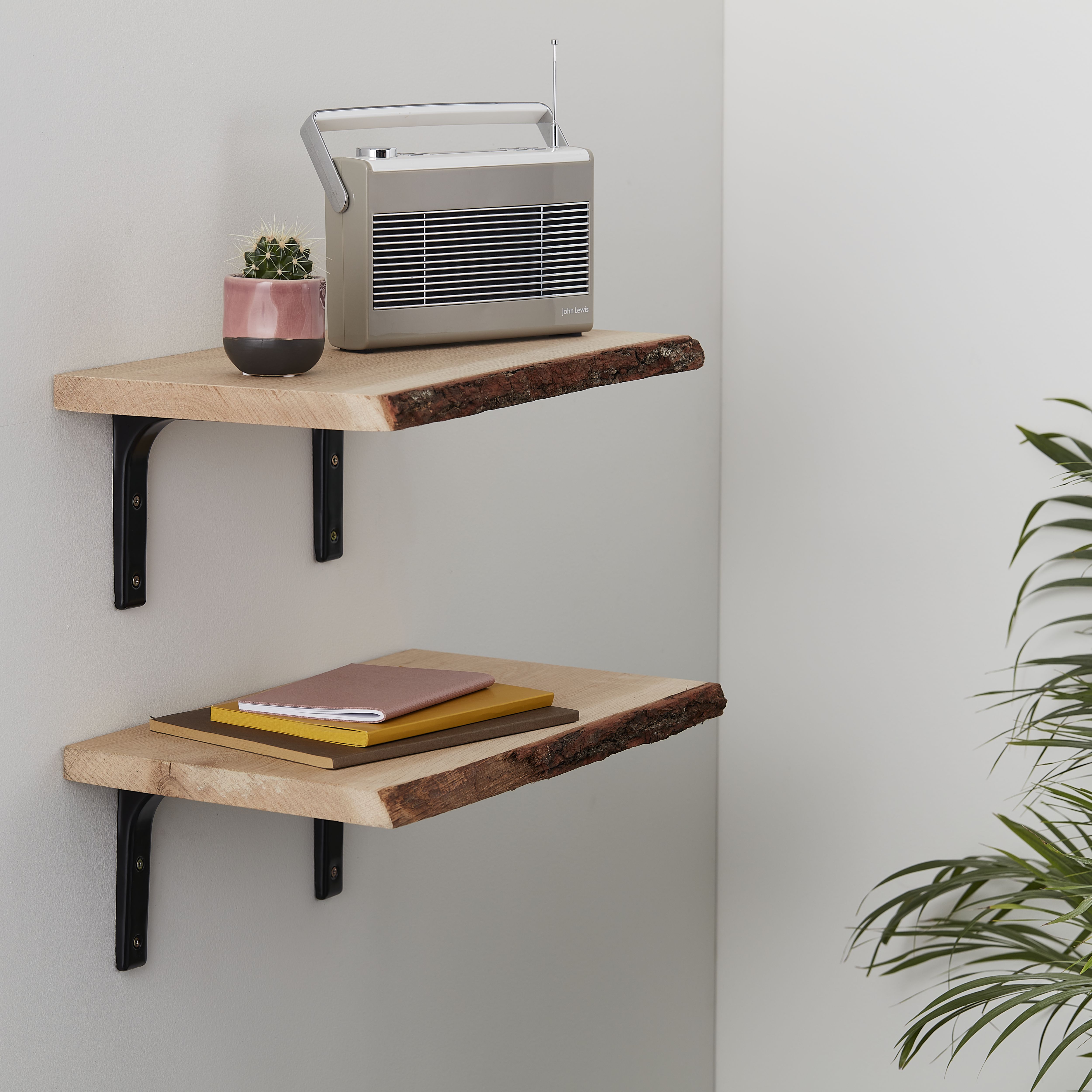 Natural Waney edge Oak Furniture board, (L)0.4m (W)300mm (W)250mm-300mm (T)25mm