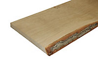 Natural Waney edge Oak Furniture board, (L)0.9m (W)250mm-300mm (T)25mm