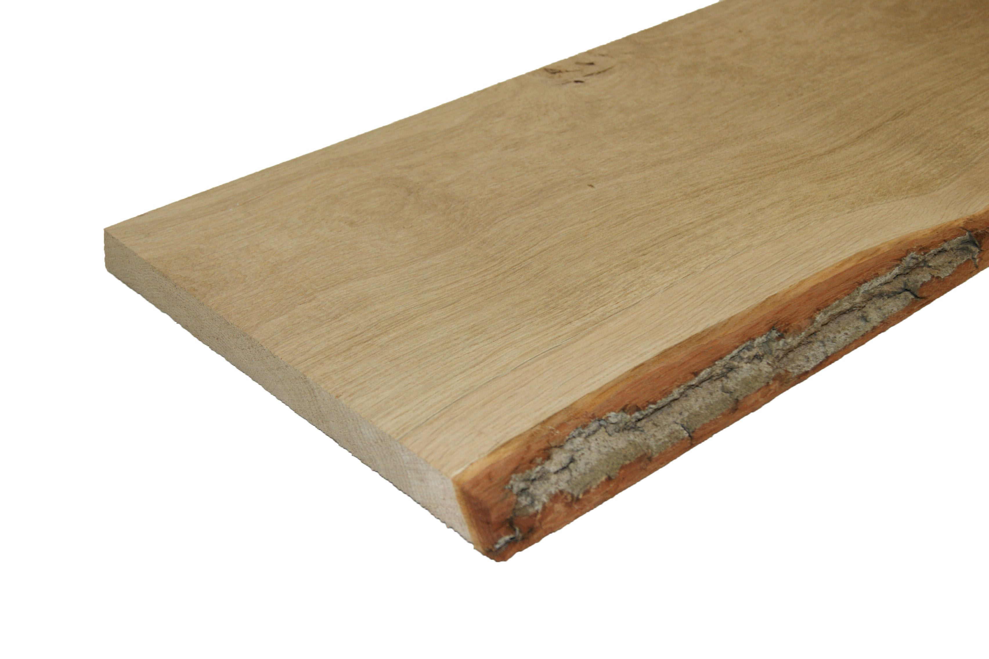 Natural Waney edge Oak Furniture board, (L)1.8m (W)300mm (W)250mm-300mm ...