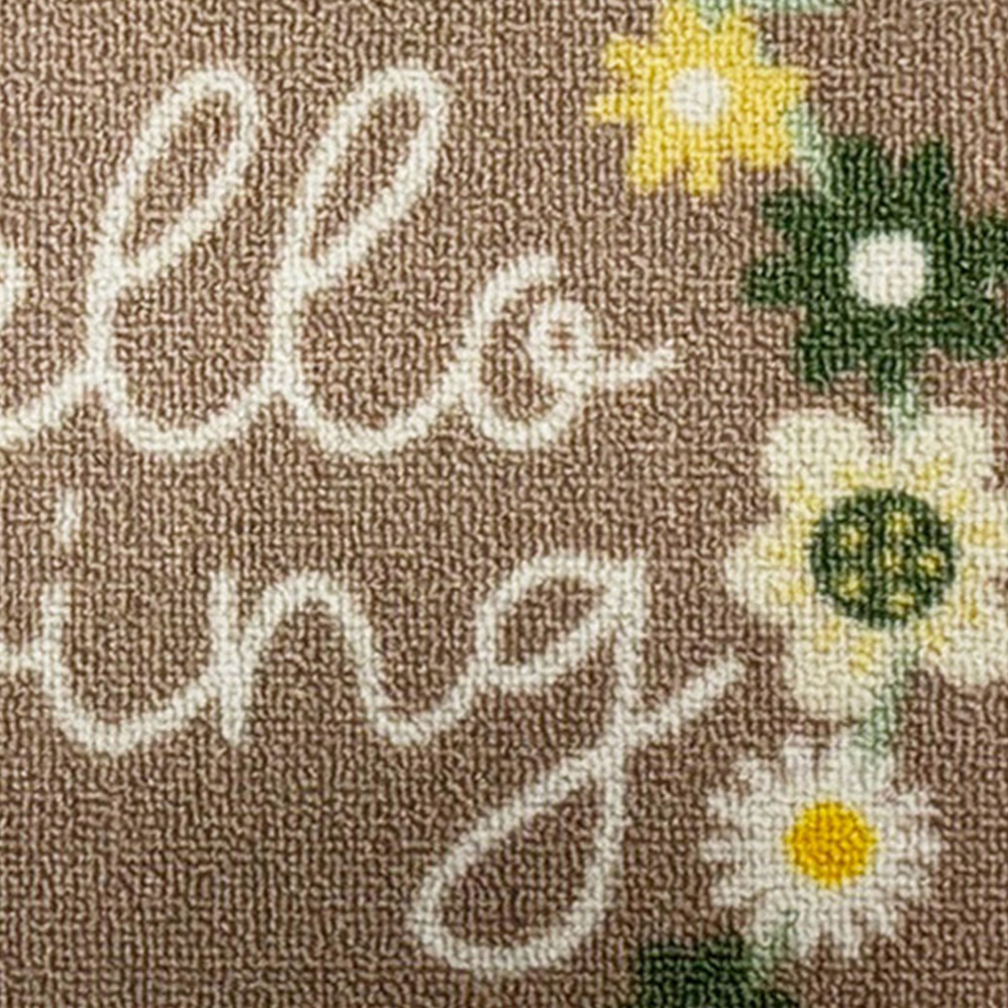 Natural & White Hello Spring Wreath Rectangular Door mat, 57cm x 40cm