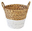Natural & white Water hyacinth Storage basket (H)360mm (W)350mm