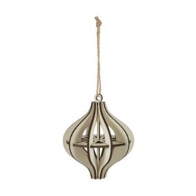 Natural Wood 3D Onion Hanging ornament