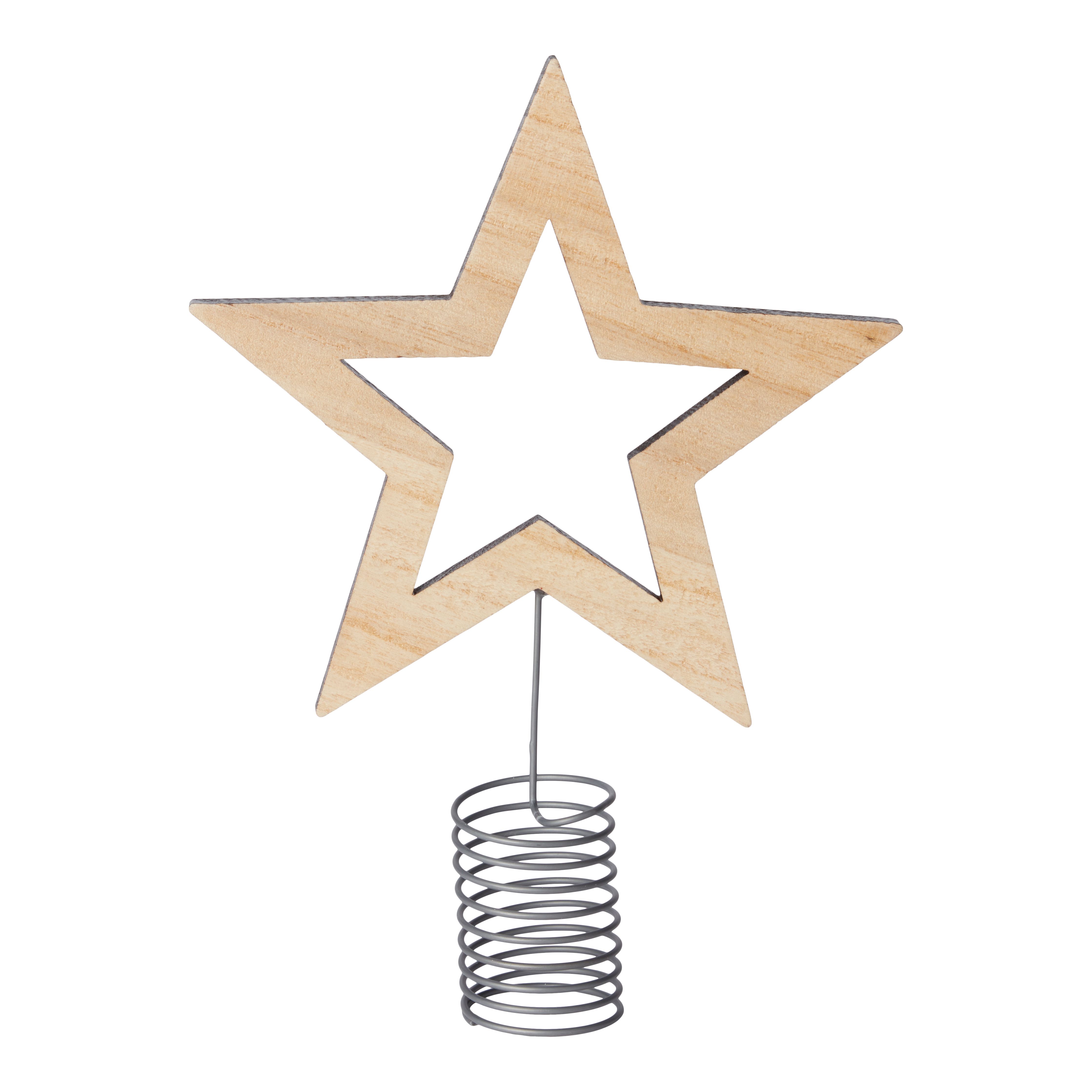 Natural Wood Star Christmas tree topper DIY at B&Q