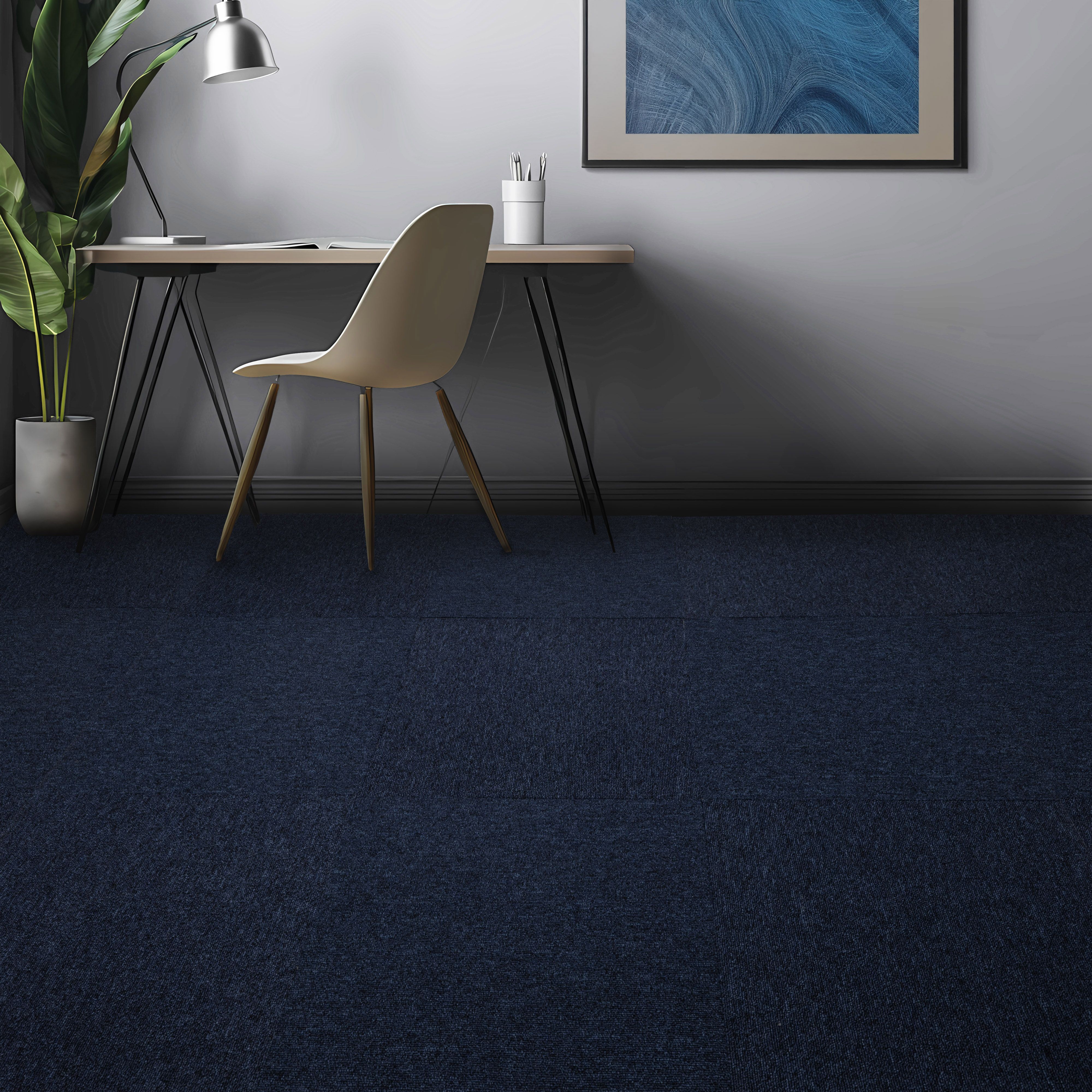 Navy Classic Loop Carpet tile, (L)500mm x (W)500mm