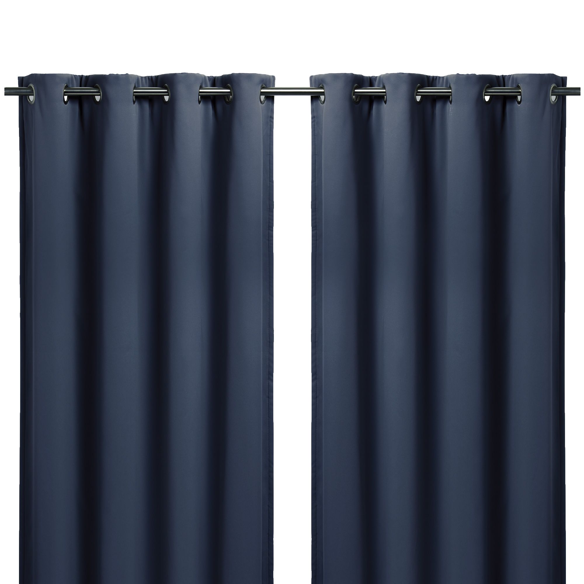 Navy Plain Blackout & thermal Eyelet Curtain (W)167cm (L)228cm, Pair