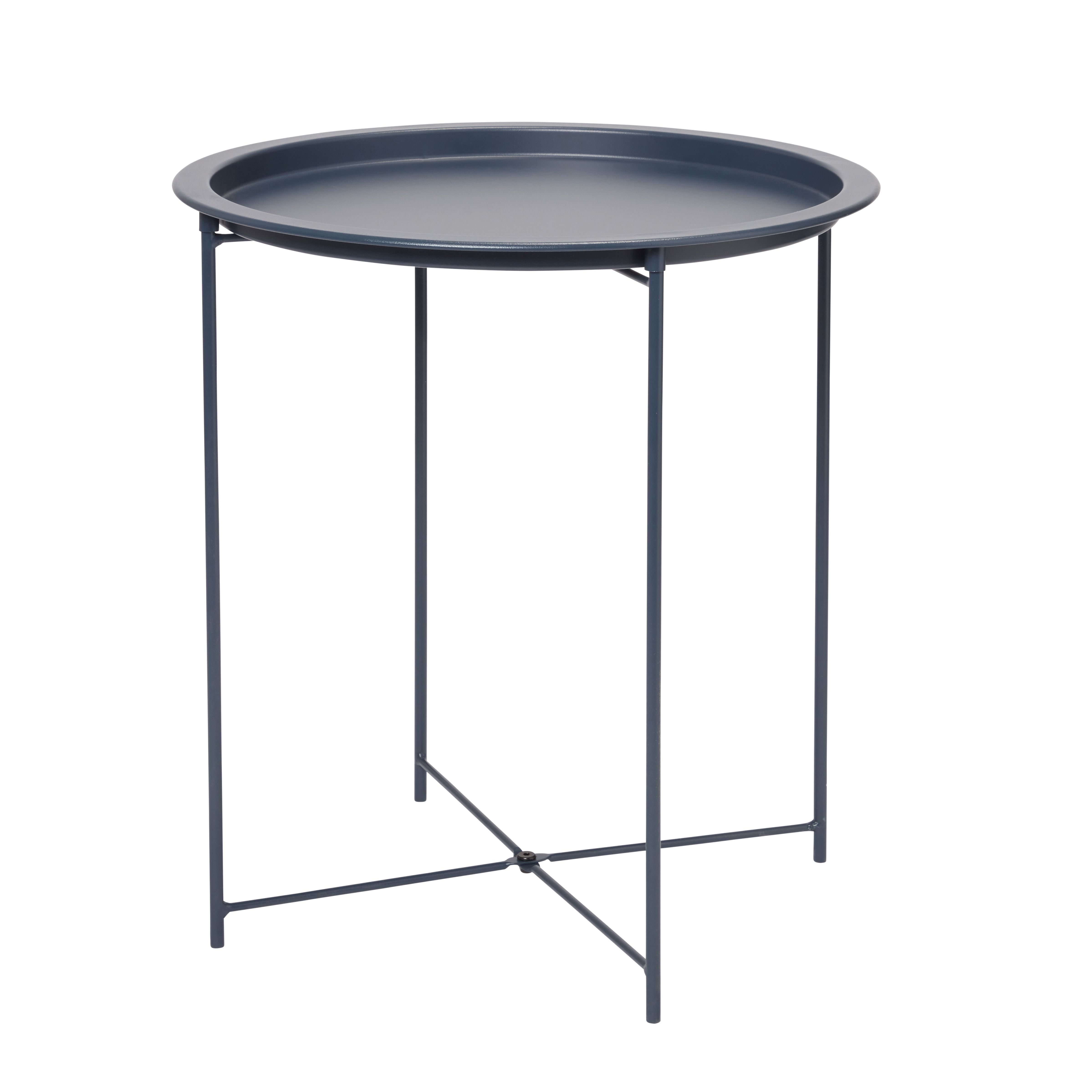 Navy Tray table (H)50cm (W)47cm