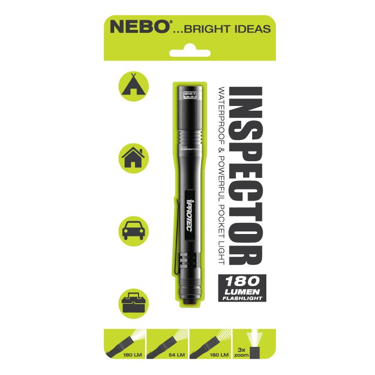 Nebo Inspector Black 180lm LED Battery-powered Torch